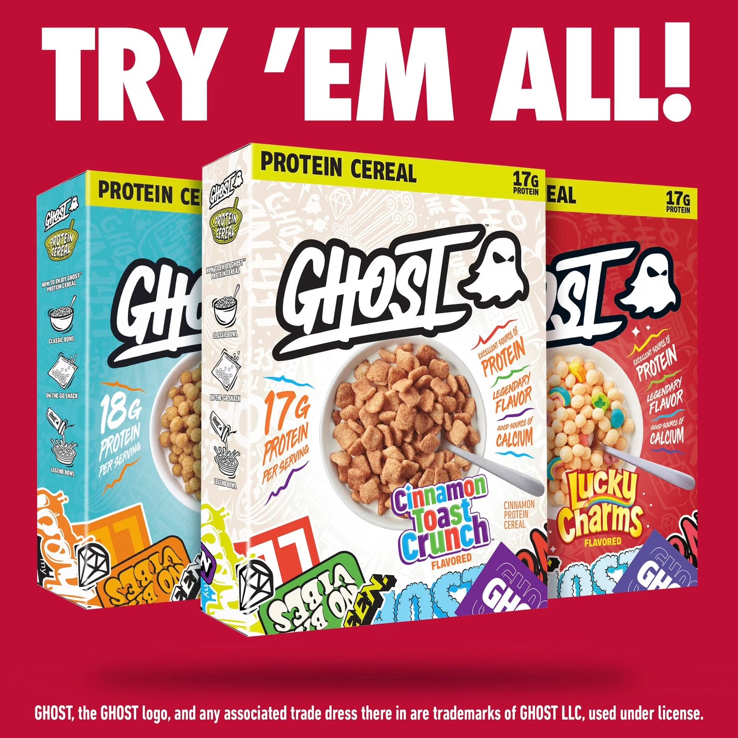 GHOST PROTEIN CEREAL, PEANUT BUTTER Flavor, 18G Protein, 10.8 oz