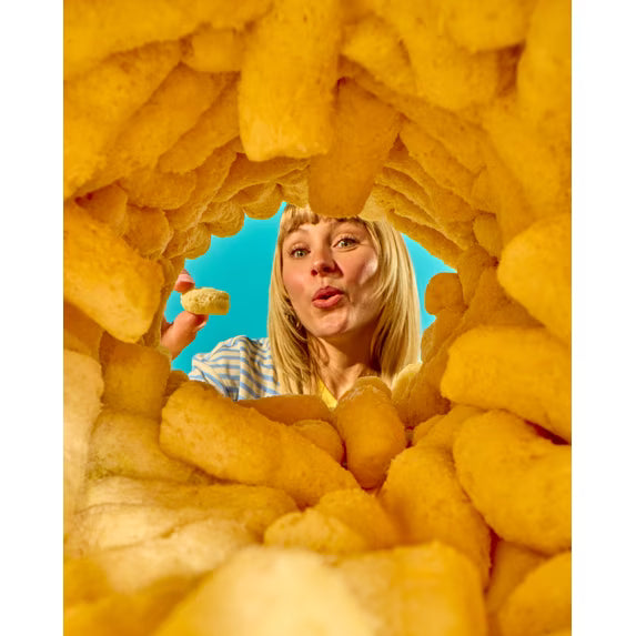 HIPPEAS Chickpea Puffs, Flavor Blast Trippin' Cheddar, Dairy Free, 3g Protein, 0.75 oz, 21 Pack