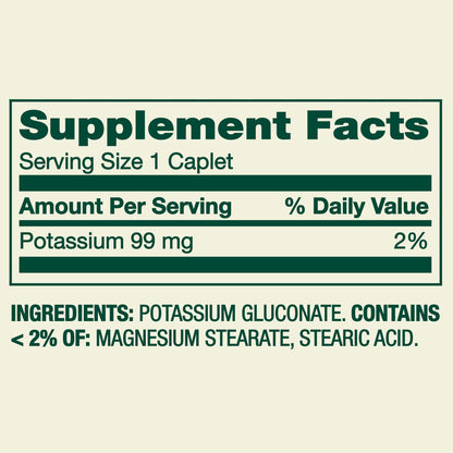 (3 pack) Spring Valley Potassium Dietary Supplement Caplets for Heart Health, 99 mg, 100 Count