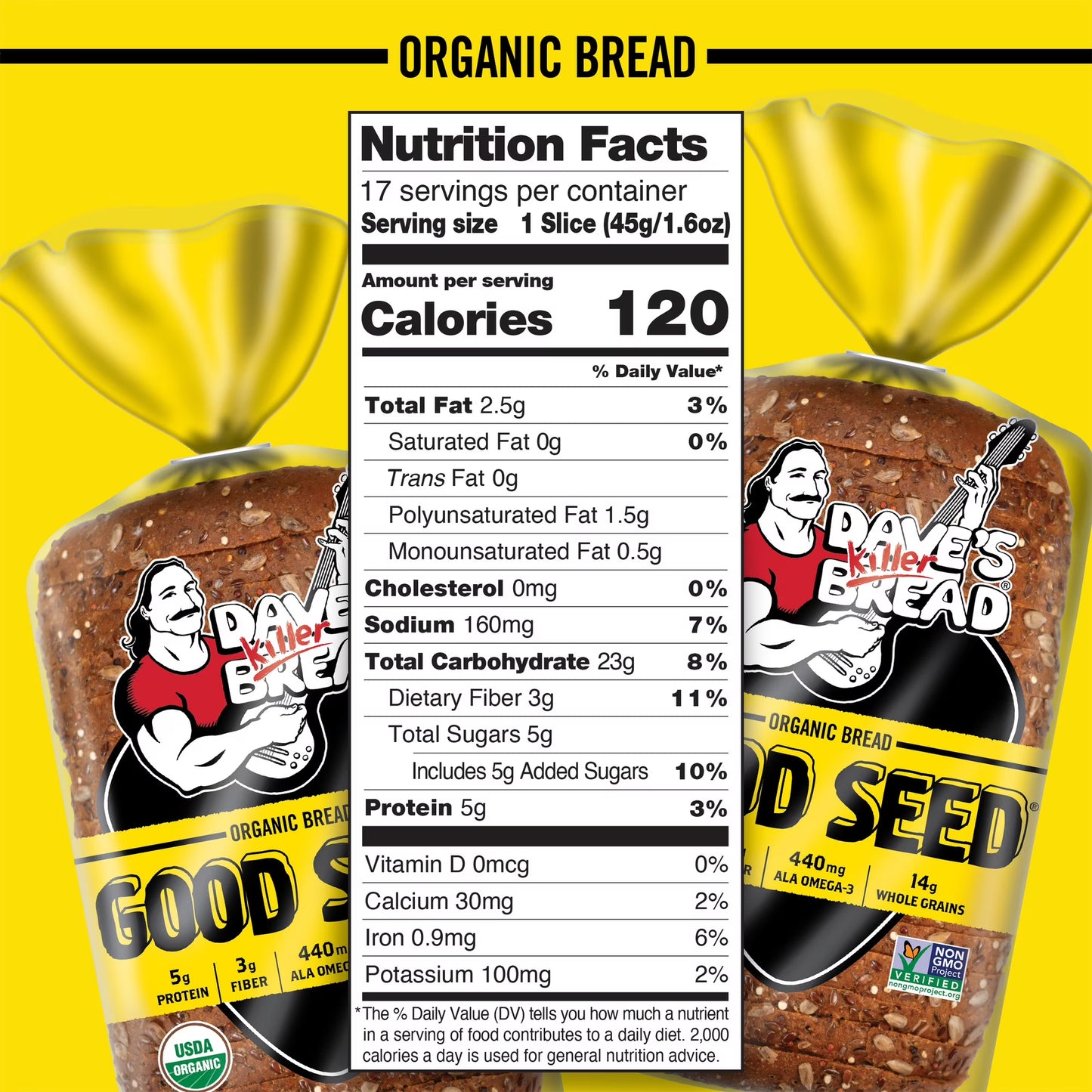 Dave's Killer Bread Good Seed, Whole Grain Organic Bread, 27 oz Loaf