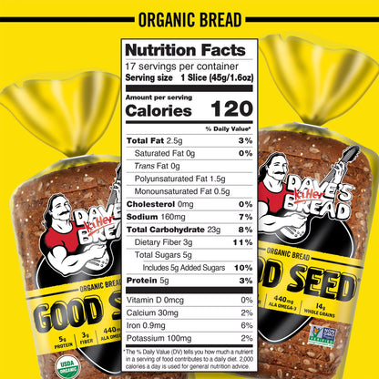 Dave's Killer Bread Good Seed, Whole Grain Organic Bread, 27 oz Loaf