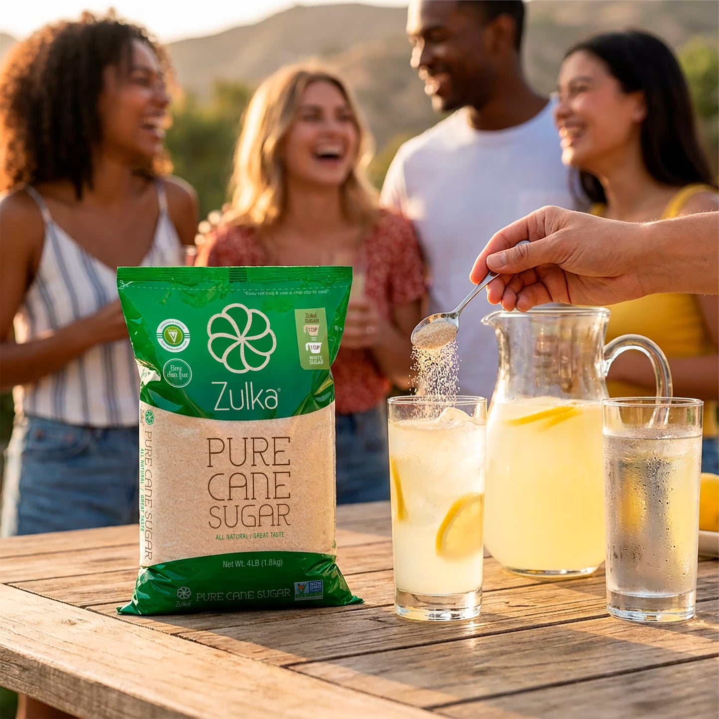 Zulka Pure Cane Sugar, 4 lb, Contains No Allergens