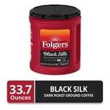 Folgers Black Silk Ground Coffee, Smooth Dark Roast Coffee, 33.7oz Canister