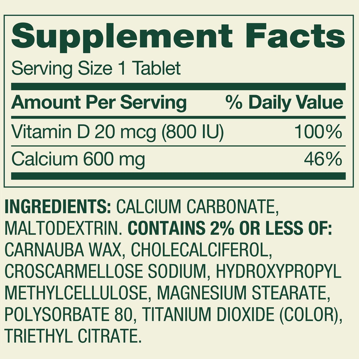 Spring Valley Calcium Plus Vitamin D Tablets, 600 mg, 500 Count, Bone & Joint Health Dietary Supplement, Value Size