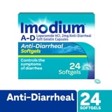Imodium Softgels 2mg Loperamide Hydrochloride Diarrhea Relief Softgels, 24 Count