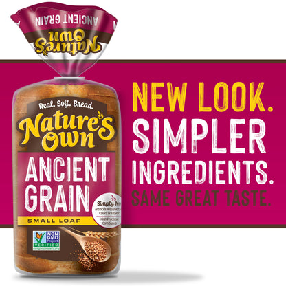 Nature's Own Ancient Grain, Non-GMO Small Loaf Bread, Sandwich Bread, 12 oz Loaf