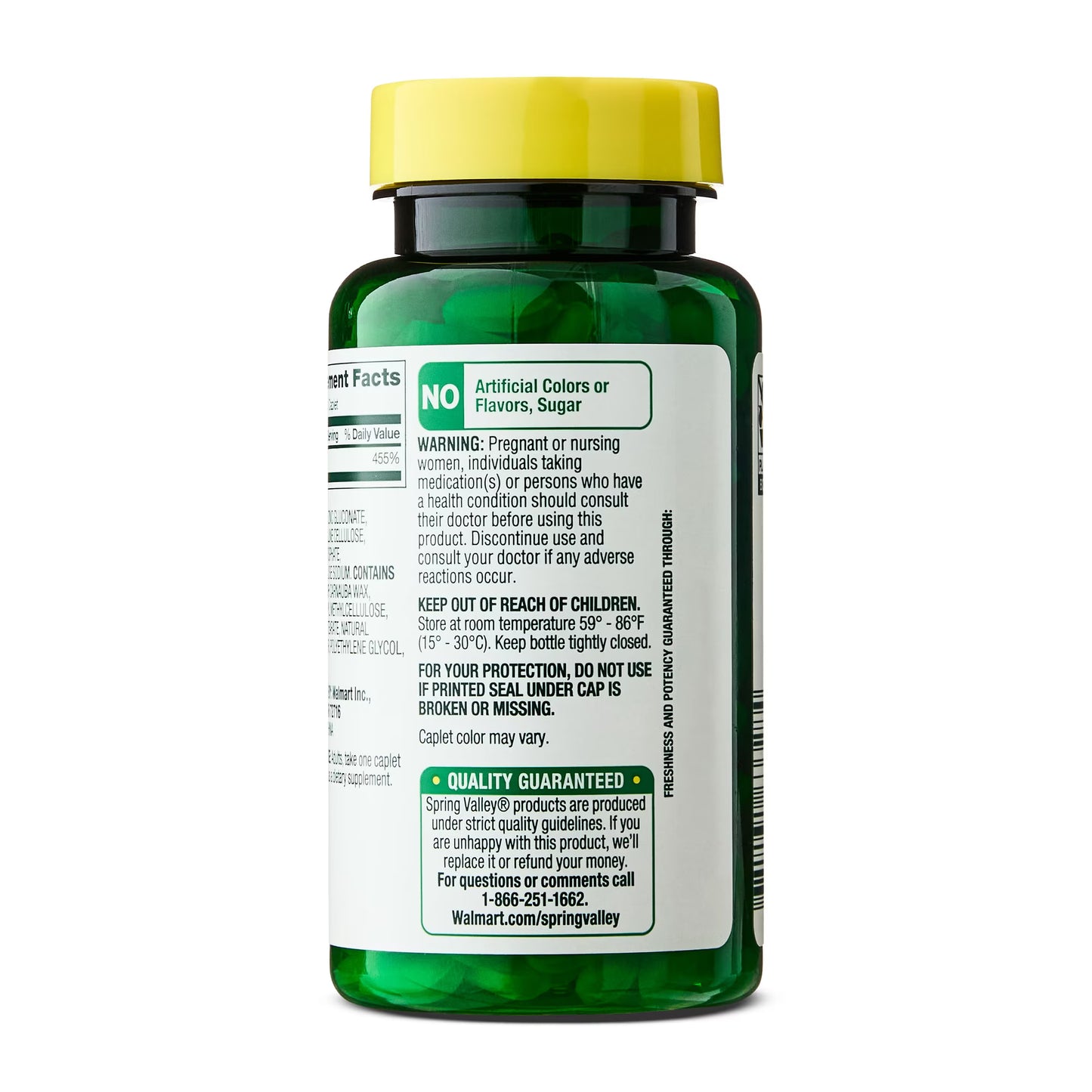 Spring Valley Zinc Dietary Supplement Caplets for Immune Health, 50 mg, 200 Count