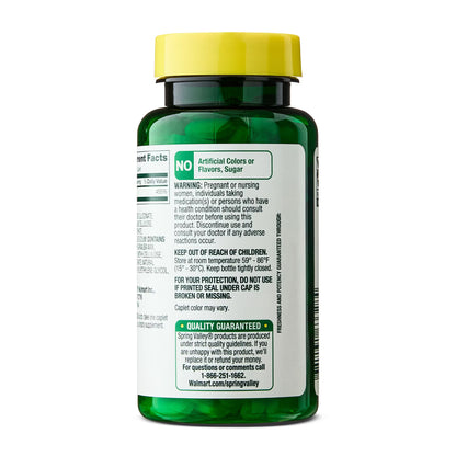 Spring Valley Zinc Dietary Supplement Caplets for Immune Health, 50 mg, 200 Count
