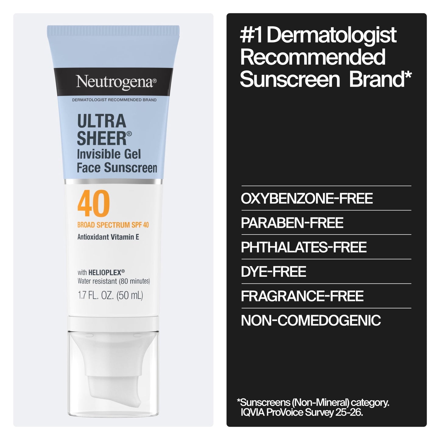 Neutrogena Ultra Sheer Invisible Gel SPF 40 Face Sunscreen, 1.7 fl. oz