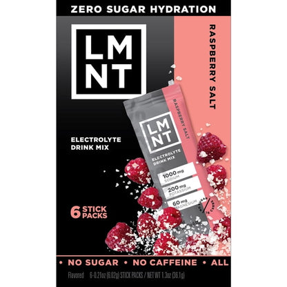 LMNT Zero Sugar Electrolyte Drink Mix - Raspberry - 6ct