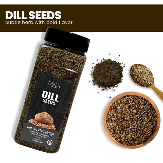 Fresh Finest Culinary Dill Seed, Whole Dill Seed for Pickling, Dressings, Entrees, Salads, Cooking & Baking, Kosher, Non GMO, 580G (20.45oz)