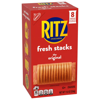 RITZ Fresh Stacks Original Crackers, Travel Snacks, 11.8 oz (8 Multi Snack Packs)