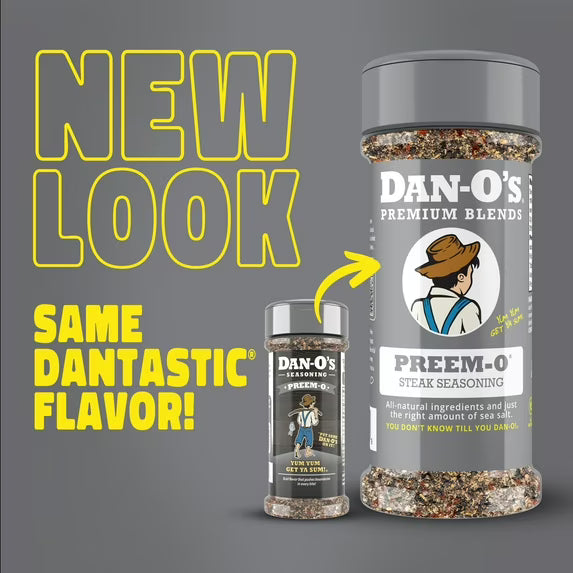 Dan-O's Preem-O Seasoning - All-Purpose Steak & Meat Seasoning - Great for cooking & grilling anything - Small bottle (3.4 oz)