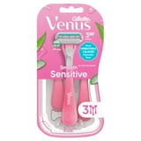 Venus Sensitive Women's 3 Blade Disposable Razor, 3 count, Pink