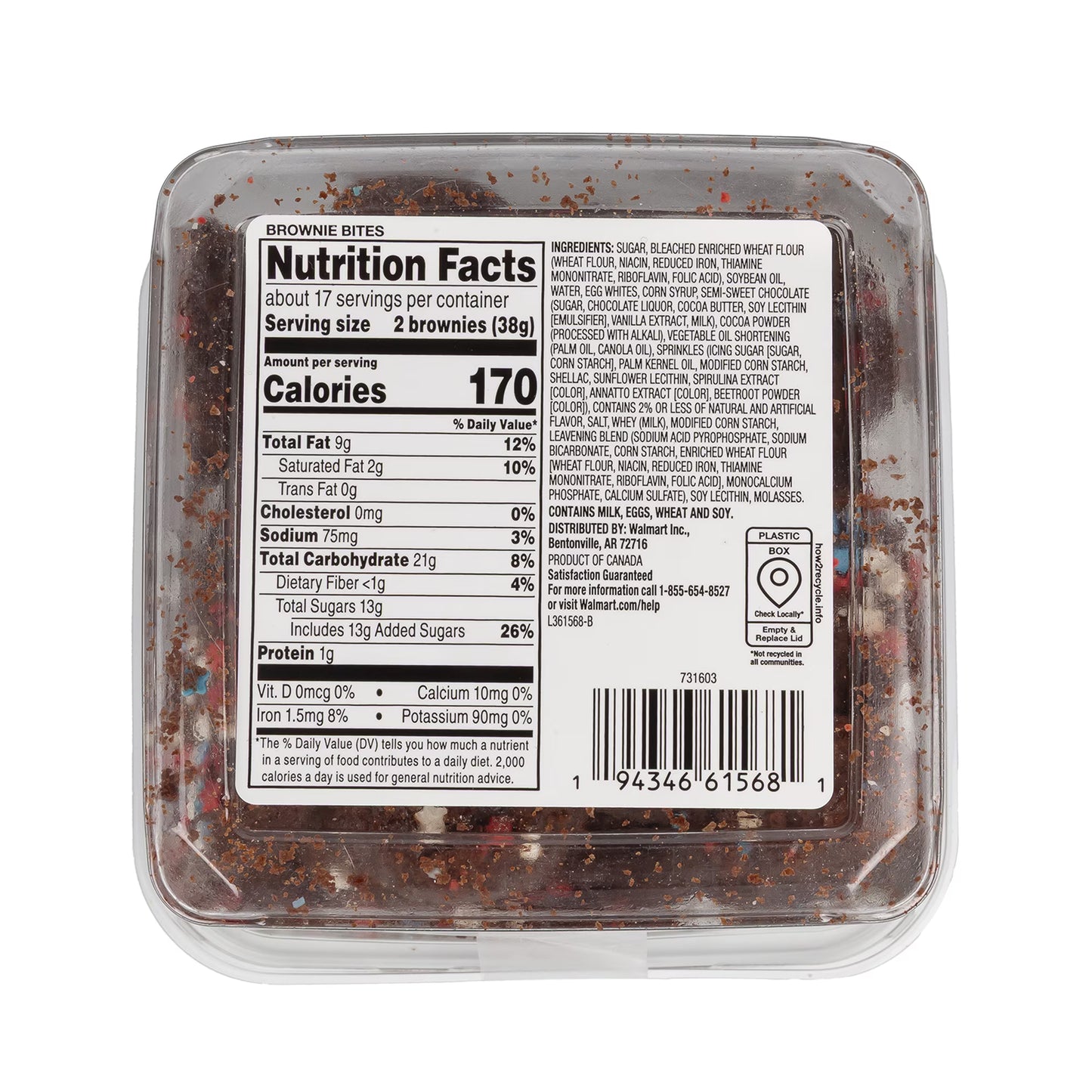 Freshness Guaranteed Brownie Bites with Patriotic Star Sprinkles, 22.2 oz (Baked and Sweet Dessert)