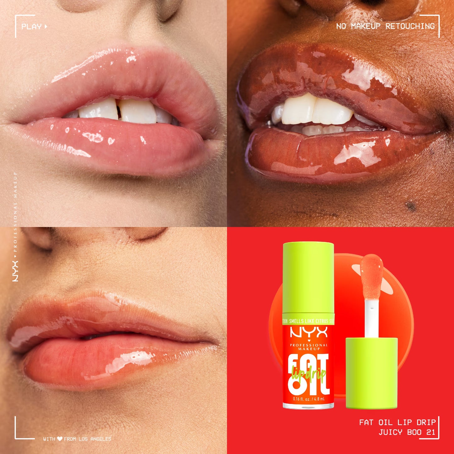 NYX Professional Makeup Fat Oil Lip Drip Hydrating Lip Gloss And Lip Oil, Juicy Boo, 0.16 Fl Oz