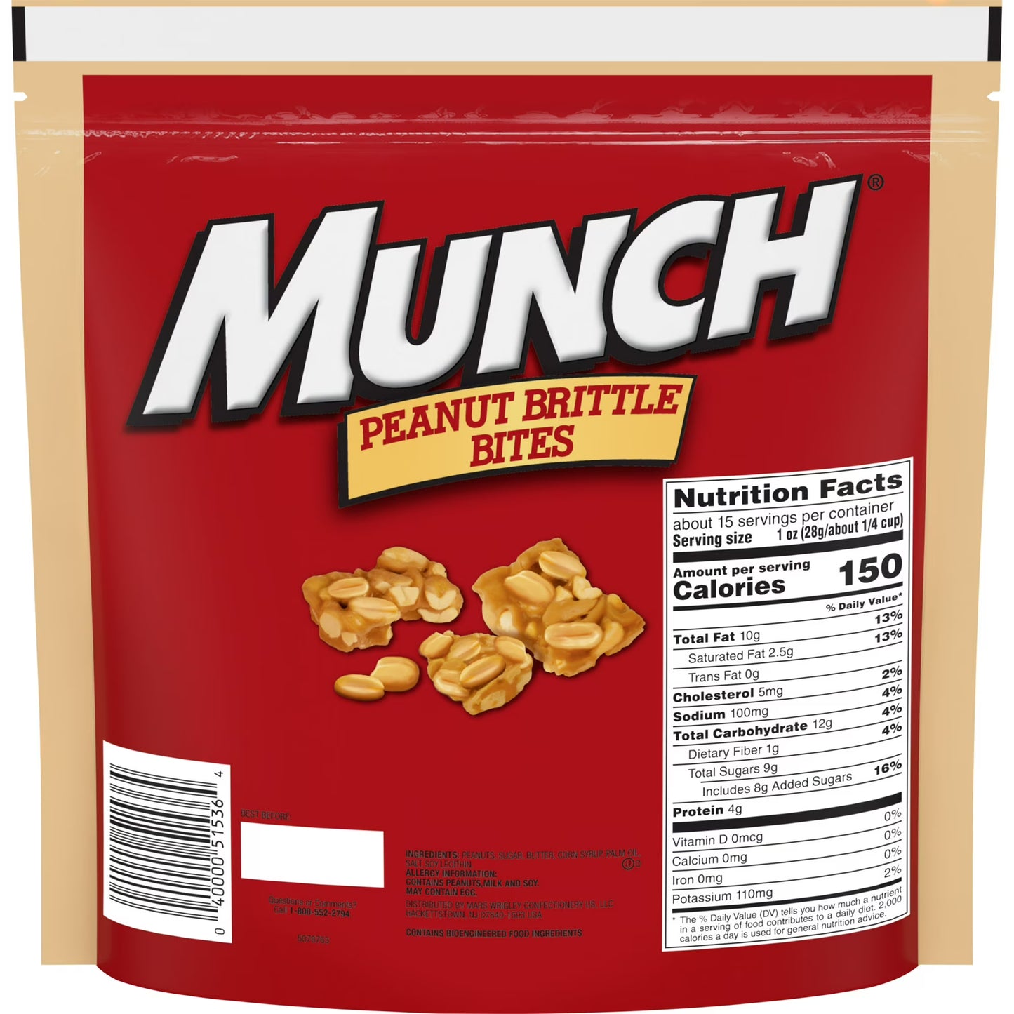 Munch Peanut Brittle Bites Gluten Free, 14.8 oz