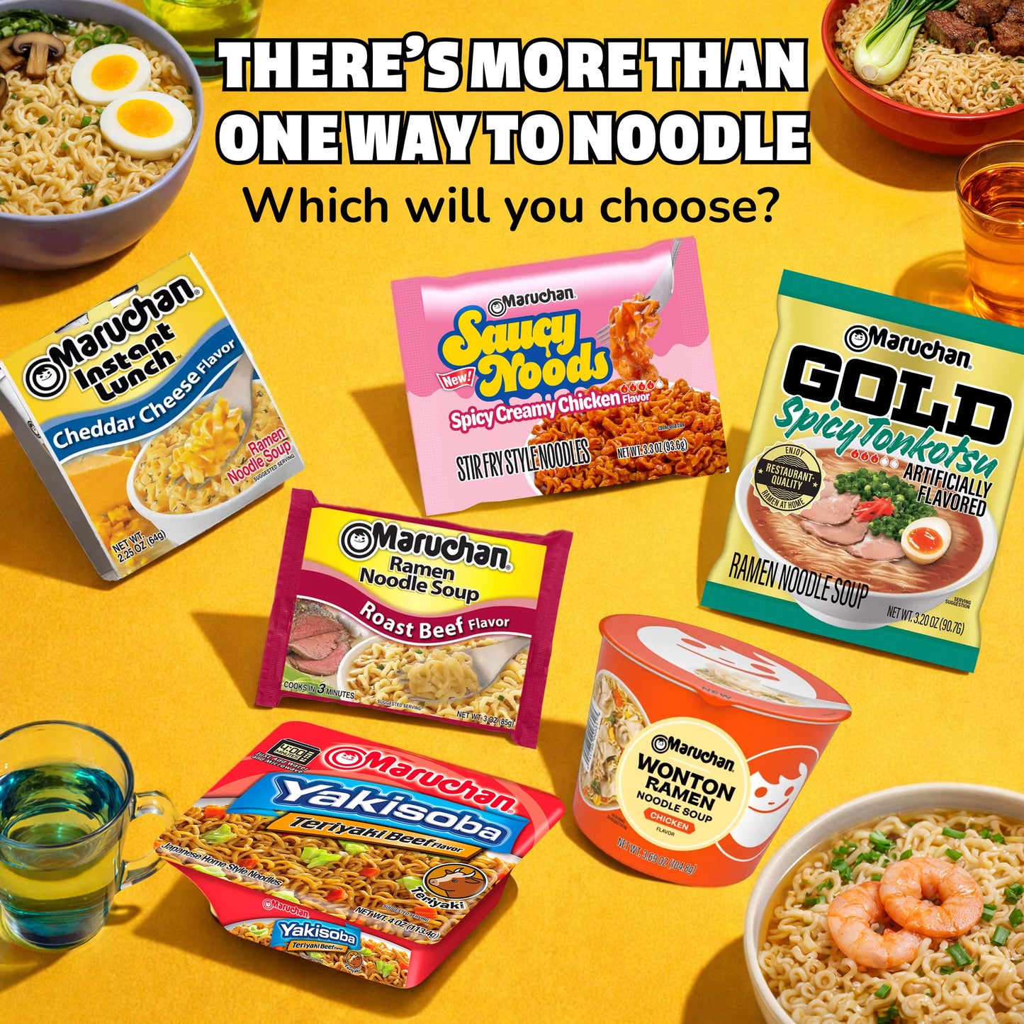 Maruchan Ramen Noodle Soup, Pork Flavor Instant Noodles, 3 oz