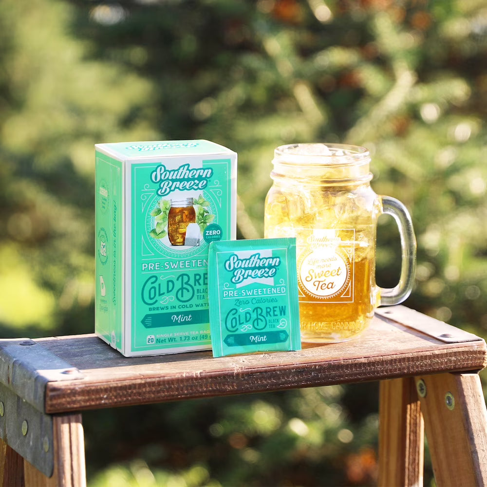 Southern Breeze Cold Brew Sweet Tea Variety Pack Iced Tea with Black Tea and Zero Carbs Zero Sugar, 20 Individually Wrapped Tea Bags, Pack of 4 Blackberry, Mango, Mint and Watermelon