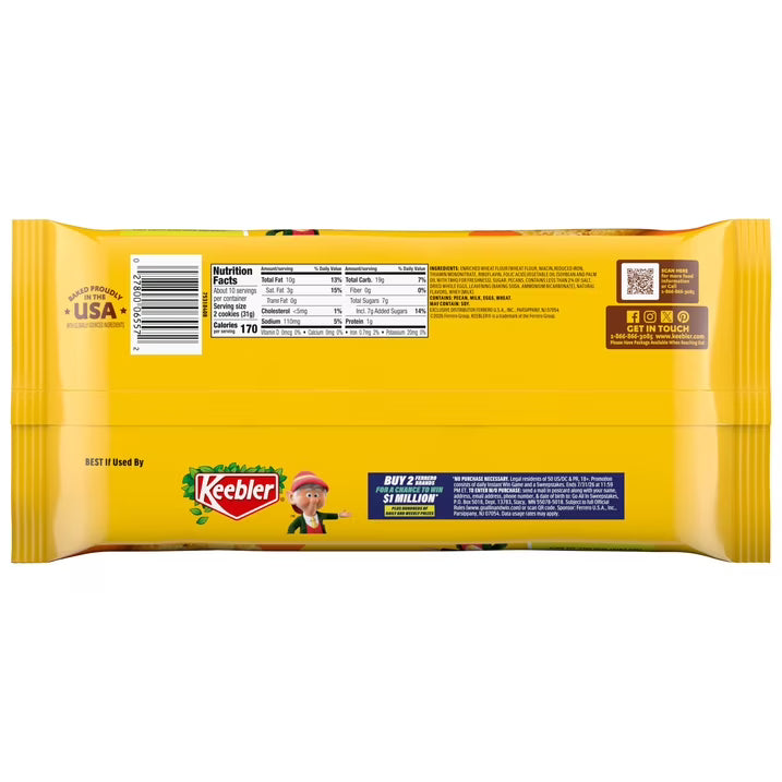 Keebler Sandies Pecan Cookies, Shortbread Cookies with Crunchy Pecans, 11.3 oz
