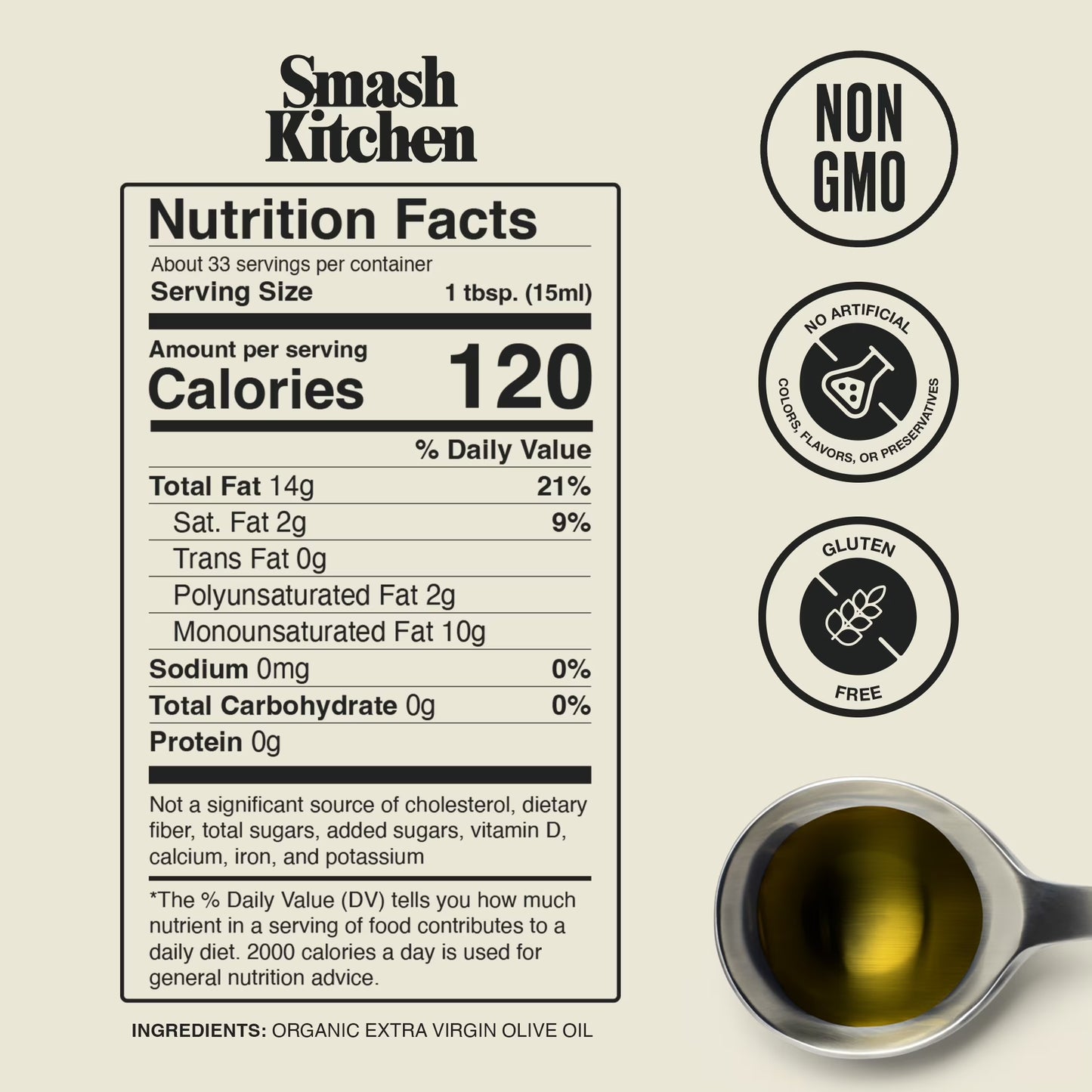 Smash Kitchen Organic Classic Extra Virgin Olive Oil, 16.9 fl oz