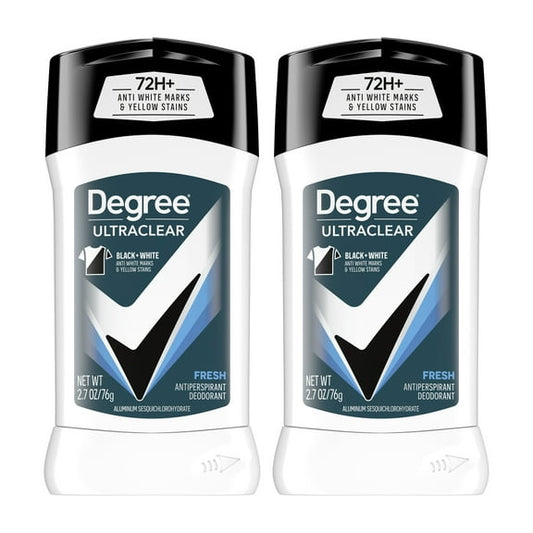 Degree Men UltraClear 72H Men's Antiperspirant Deodorant Stick, 2.7 oz Twin Pack