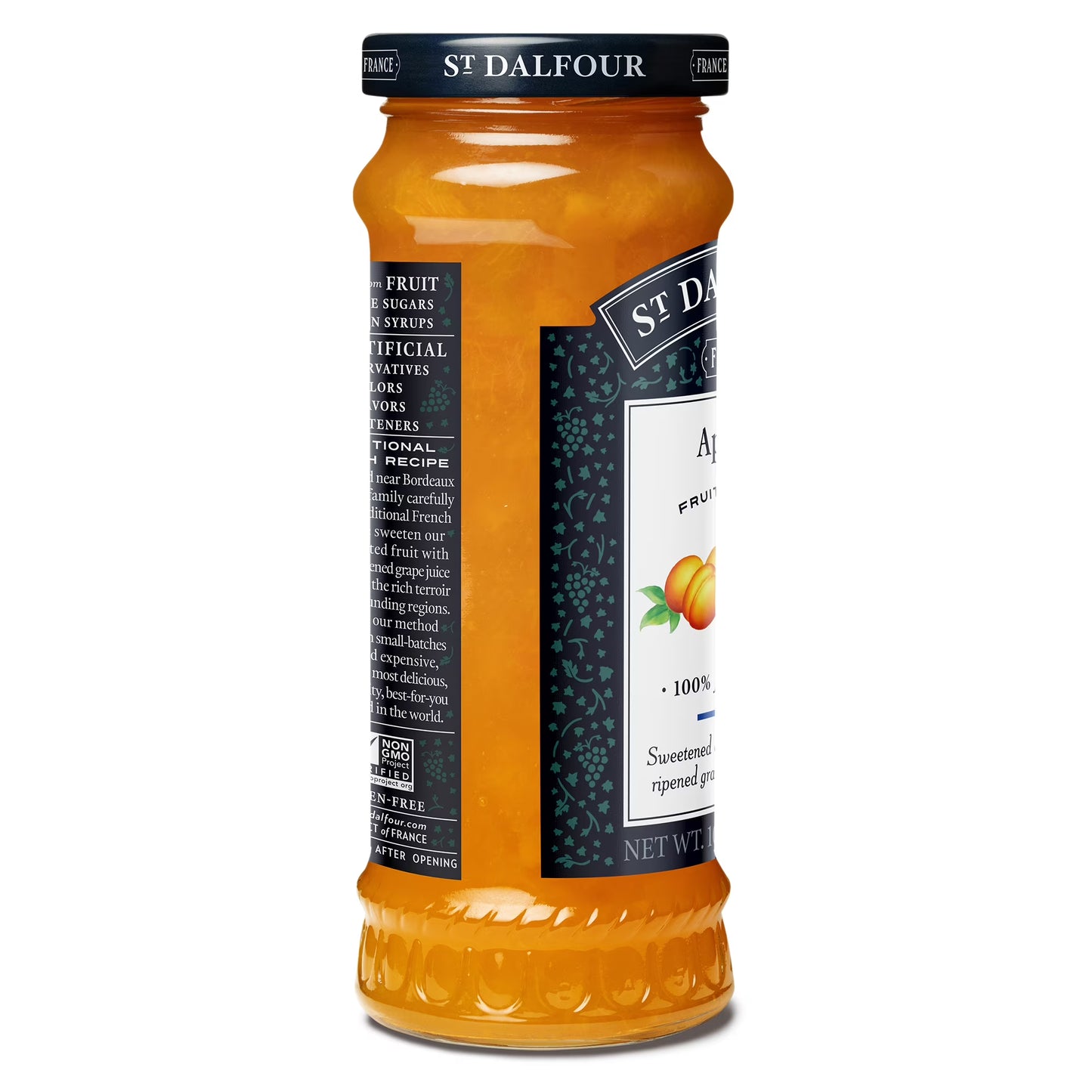 St Dalfour Apricot Fruit Spread, 100% from Fruit, Vegan & Gluten Free, 10 oz Jar