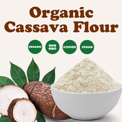 Organic Cassava Flour, 0.5 Pounds — Non-GMO, Vegan, Kosher — by Food to Live