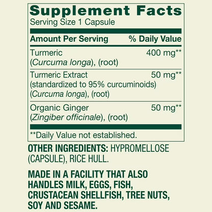 (3 pack) Spring Valley Turmeric Curcumin with Ginger Powder Dietary Supplement Vegetarian Capsules for General Wellness, 500 mg, 90 Count