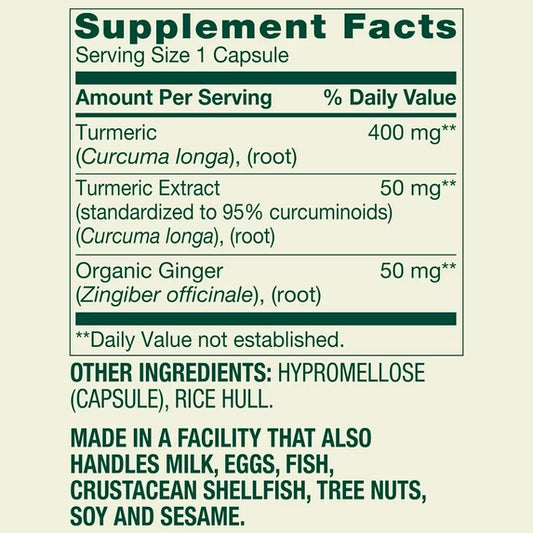(3 pack) Spring Valley Turmeric Curcumin with Ginger Powder Dietary Supplement Vegetarian Capsules for General Wellness, 500 mg, 90 Count