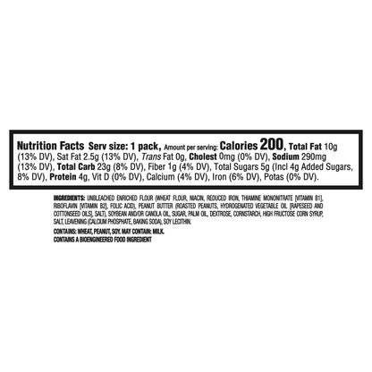 RITZ Peanut Butter Sandwich Crackers, Lunch Snacks, 20 Snack Packs (6 Crackers Per Pack)