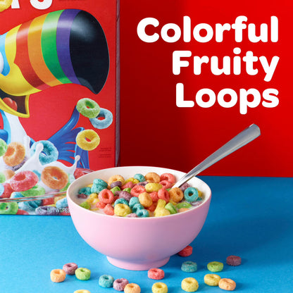 Kellogg's Froot Loops Original Breakfast Cereal, Good Source of Fiber, Mega Size, 24.7 oz