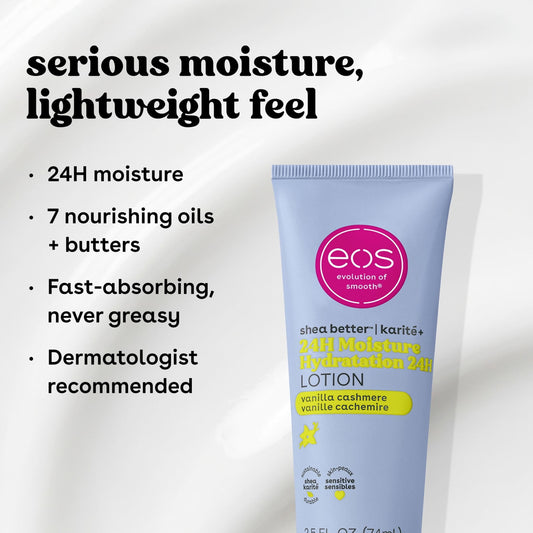 (4 pack) eos Shea Better Travel Size Body Lotion- Vanilla Cashmere, 2.5 fl oz