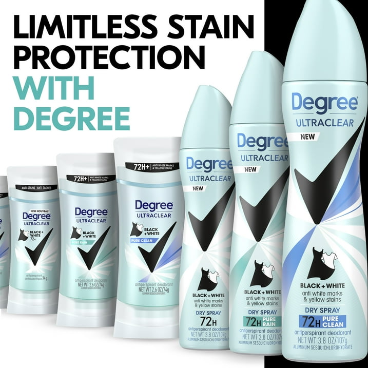 Degree Ultra Clear Long Lasting Antiperspirant Deodorant Dry Spray, Pure Clean, 3.8 oz