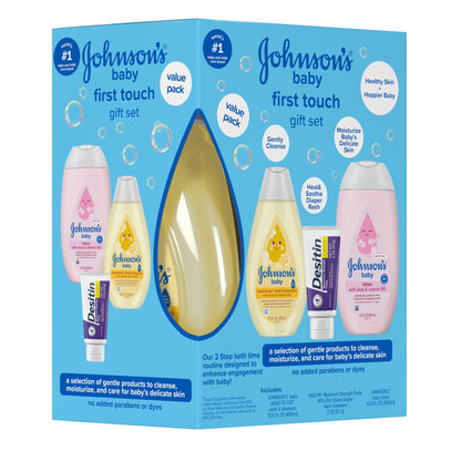 Johnson's Baby First Touch Gift Set, Baby Bath & Skin Products, 3 Items