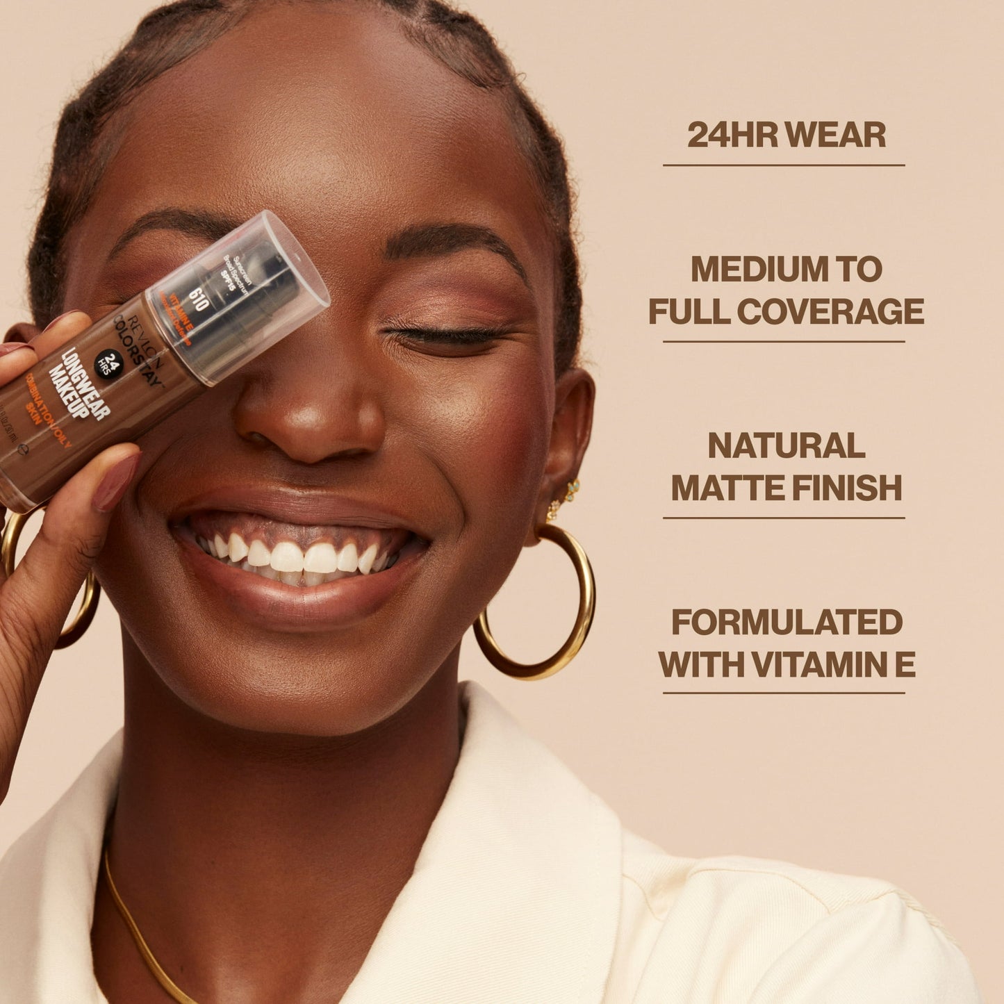 Revlon ColorStay Liquid Foundation Makeup, Matte Finish, Combination/Oily Skin, SPF 15, 275 Cashew, 1 fl oz