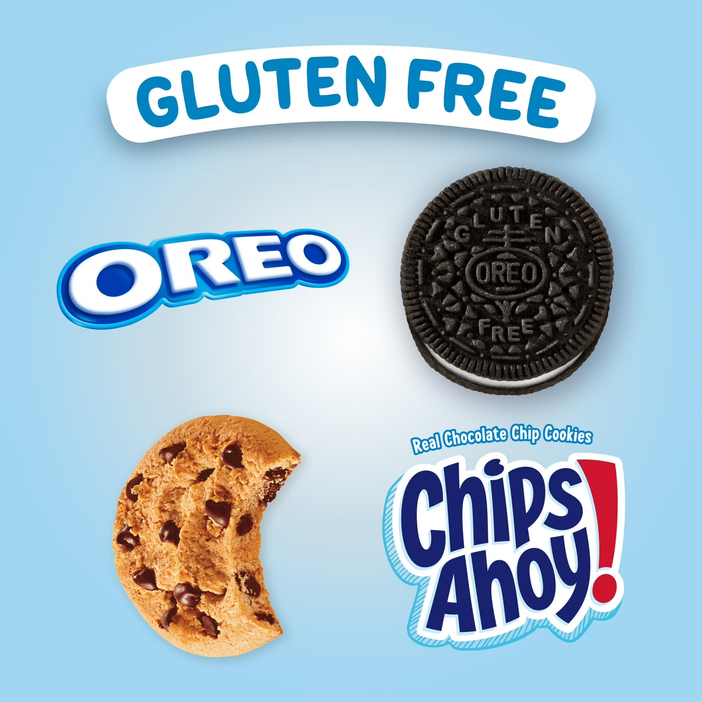 OREO Sandwich Cookies & CHIPS AHOY! Chocolate Chip Cookies Gluten Free Cookies Variety Pack, 20 Snack Packs