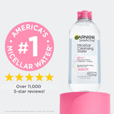 Garnier SkinActive Micellar Cleansing Water All in 1 Makeup Remover, Face Cleanser, 3.4 fl oz