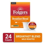 Folgers Breakfast Blend, Mild Roast Coffee, Keurig K Cup Pods, 24 Count Box