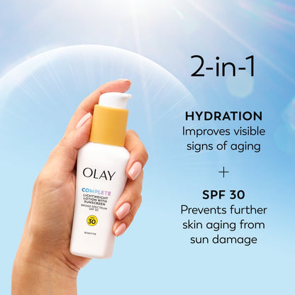 Olay Complete Daily Facial Moisturizer for Sensitive Skin, SPF 30, 2.5 oz