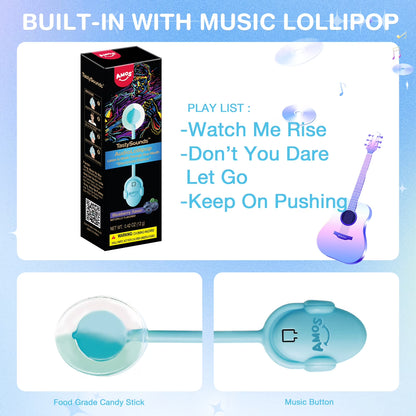 AMOS Music Lollipop Suckers Tastysounds Lollipop Fat Free Blueberry, Creative Gift Party