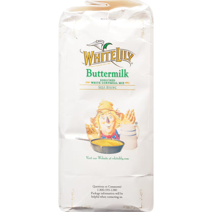 (2 pack) White Lily Self-Rising Buttermilk White Cornmeal Mix, 5 lb Bag