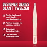 Revlon Designer Series Slanted Tip Tweezer, Stainless Steel, Neutral Glam, 1 Count