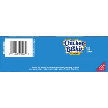 (3 pack) CHICKEN IN A BISKIT Original Baked Snack Crackers, Lunch Snacks, Family Size, 12 oz