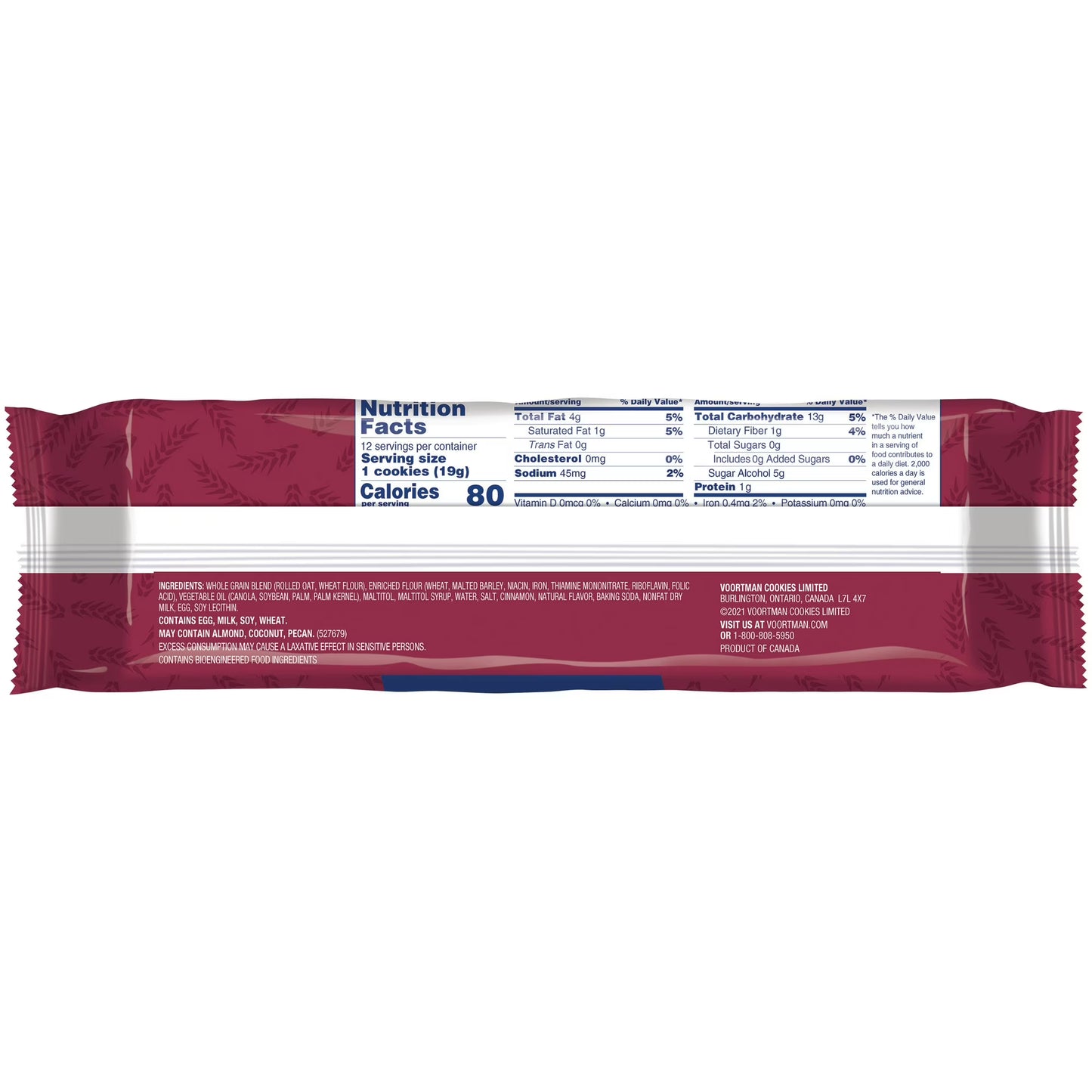 VOORTMAN Baked Zero Sugar Oatmeal Cookies 8 oz