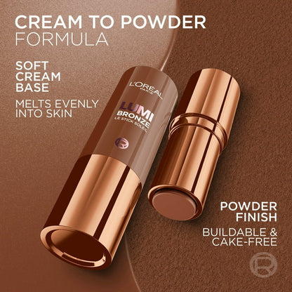 L’Oréal Paris Lumi Bronze Le Stick Soleil Bronzer, Sunkissed 100, 0.31 oz