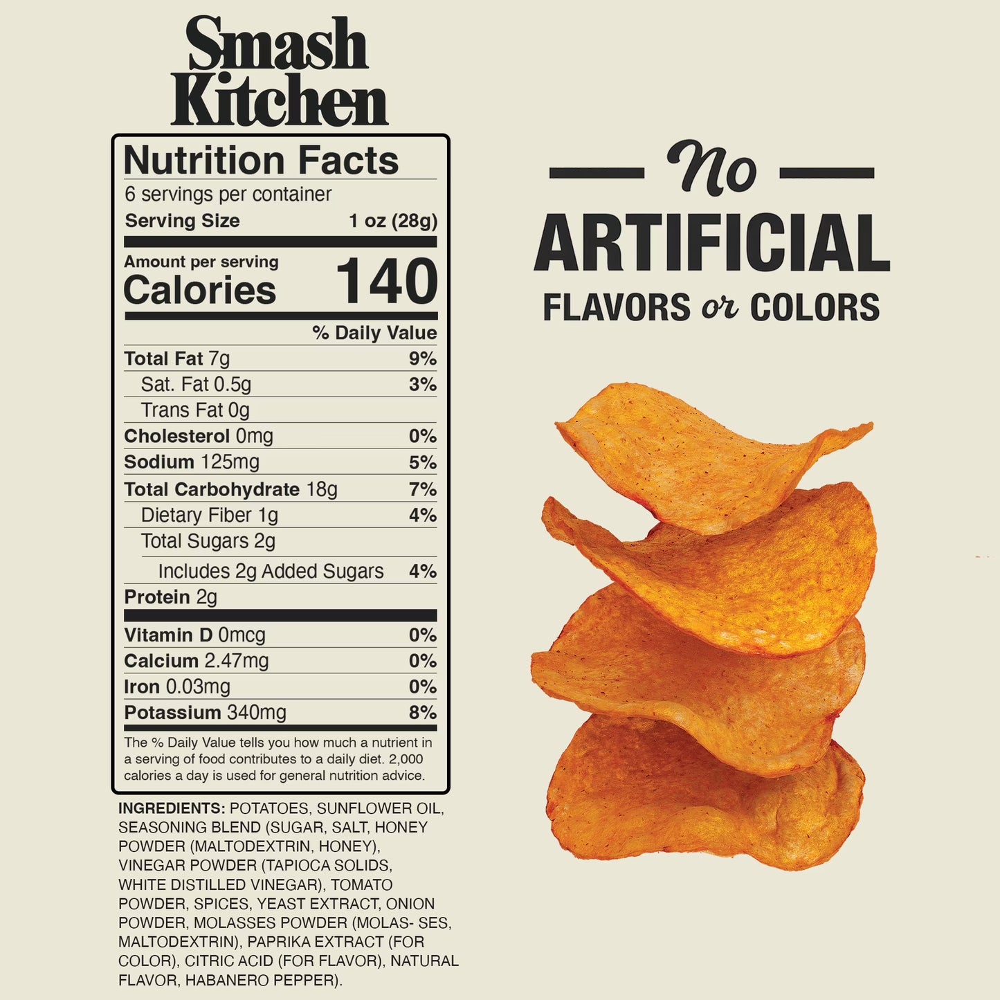 Smash Kitchen Hot Honey BBQ Non-GMO Kettle Chips, 6 oz