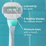 Gillette Venus ComfortGlide Sensitive Disposable Razor for Women, 5 Blades with a Touch of Aloe, Water-Activated Moisture Bars, 2ct
