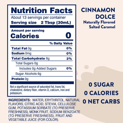 Jordan's Skinny Mixes Naturally Sweetened Cinnamon Dolce Syrup, 375 mL