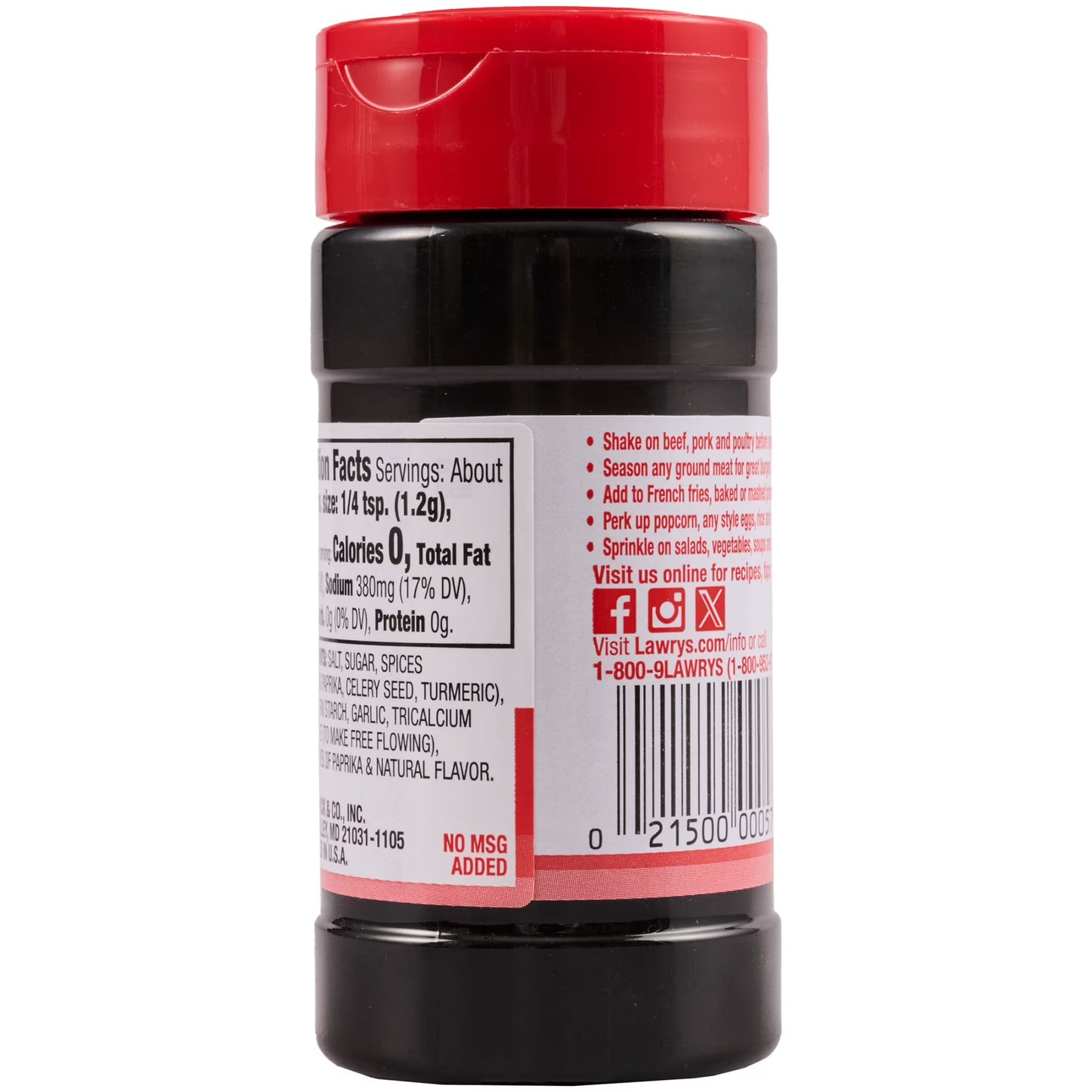Lawry's Kosher Seasoned Salt, 4.0 oz Bottle